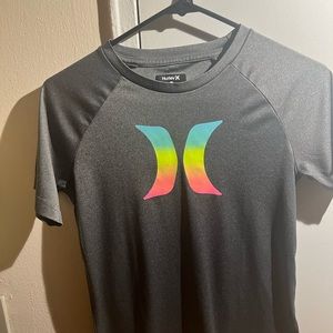 Hurley Grey Shirt with Rainbow logo
